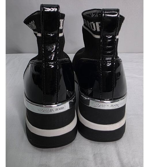 Michael Michael Kors Skyler Black & White Wedge Women's Sneaker Bootie Size 8.5M - Picture 4 of 13